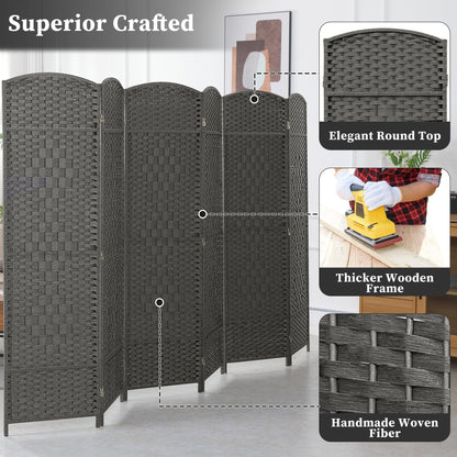 Paravent de séparation de pièce, hauteur 1,8 m, en fibre tressée, pliable, pour plus d'intimité.