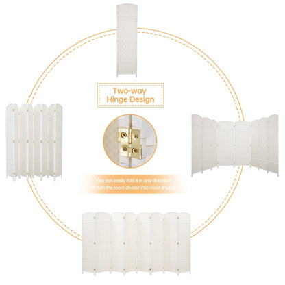 Paravent de séparation de pièce, hauteur 1,8 m, en fibre tressée, pliable, pour plus d'intimité.