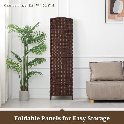 Paravent de séparation de pièce, hauteur 1,8 m, en fibre tressée, pliable, pour plus d'intimité.