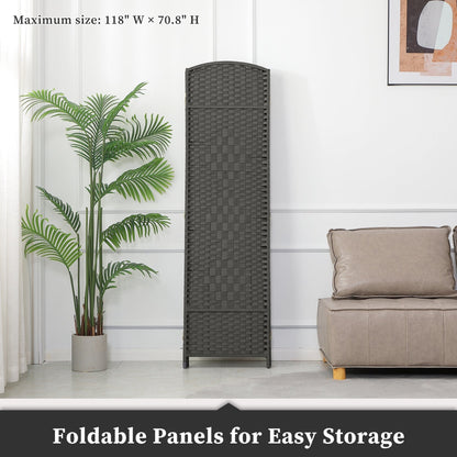 Paravent de séparation de pièce, hauteur 1,8 m, en fibre tressée, pliable, pour plus d'intimité.