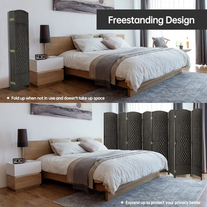 Paravent de séparation de pièce, hauteur 1,8 m, en fibre tressée, pliable, pour plus d'intimité.