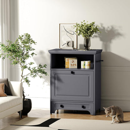 Station d'alimentation pour chien Roomfitters avec 2 gamelles surélevées, meuble de rangement basculant pour l'alimentation des animaux domestiques