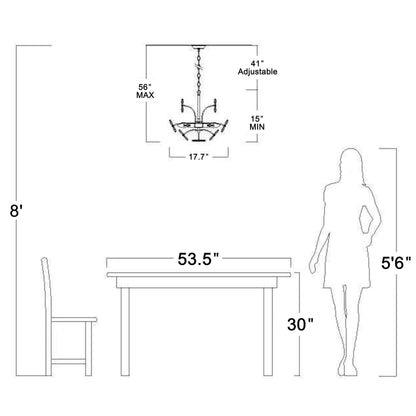 Luminaire Rosa à 6 lumières, en cristal de champagne argenté brossé, en forme de fleur.