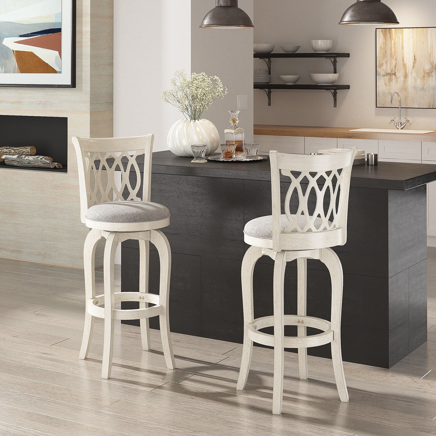 Tabouret de bar pivotant avec dossier incurvé Rovinj