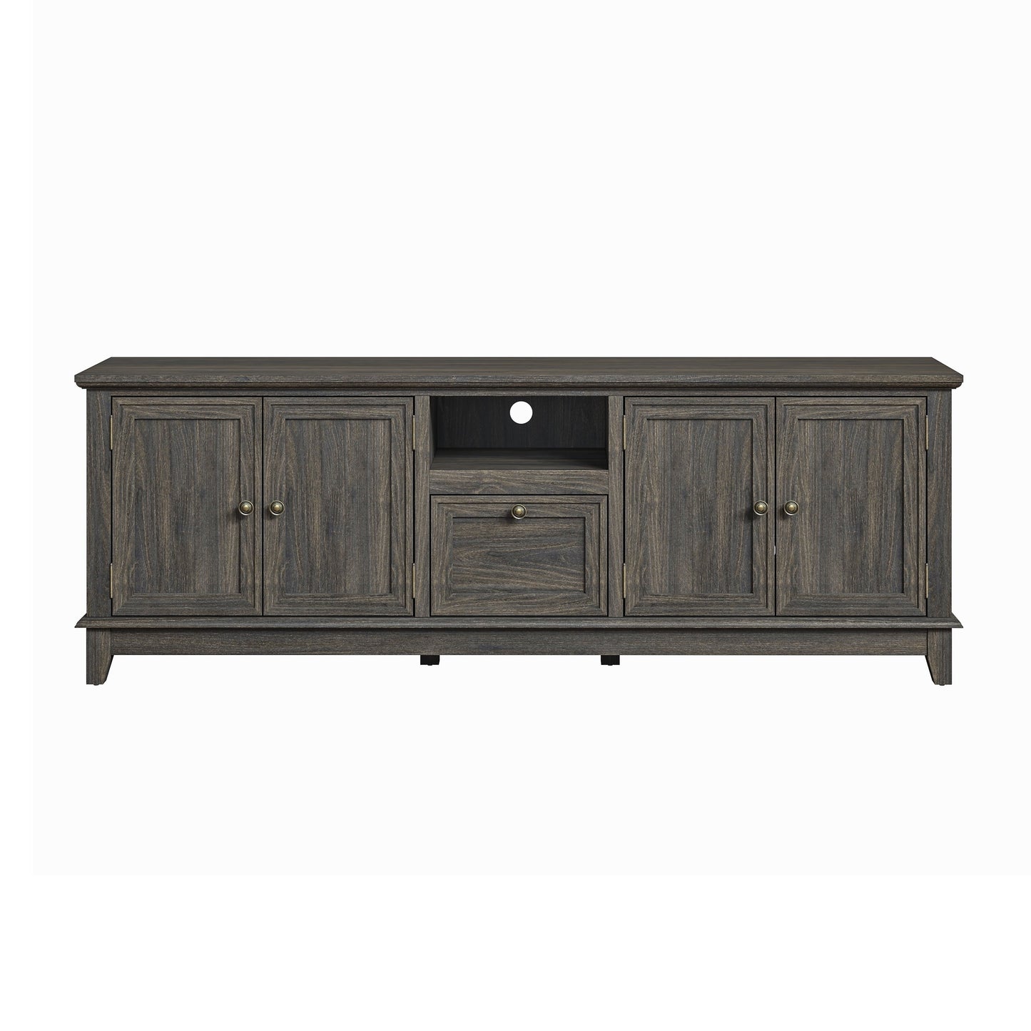 Meuble TV rustique de 72 pouces avec étagères réglables et rangement caché - 72 pouces de largeur