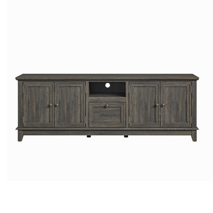 Meuble TV rustique de 72 pouces avec étagères réglables et rangement caché - 72 pouces de largeur