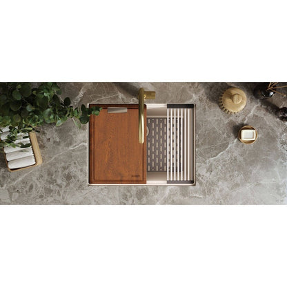 Ruvati Lavabo de cuisine à encastrer sous plan de travail Ruvati 25 pouces, couleur blanc chaud, modèle RVG2321WB