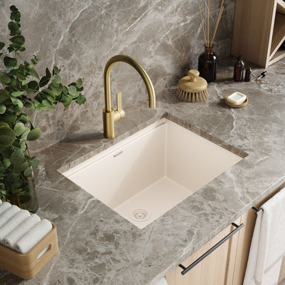 Ruvati Lavabo de cuisine à encastrer sous plan de travail Ruvati 25 pouces, couleur blanc chaud, modèle RVG2321WB