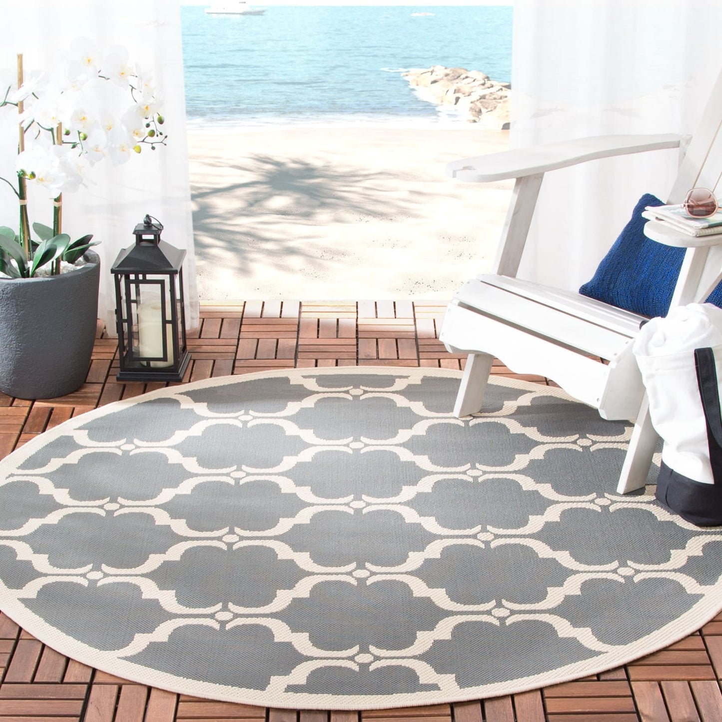 SAFAVIEH Courtyard Charleen Indoor/ Outdoor Waterproof Patio Backyard Rug