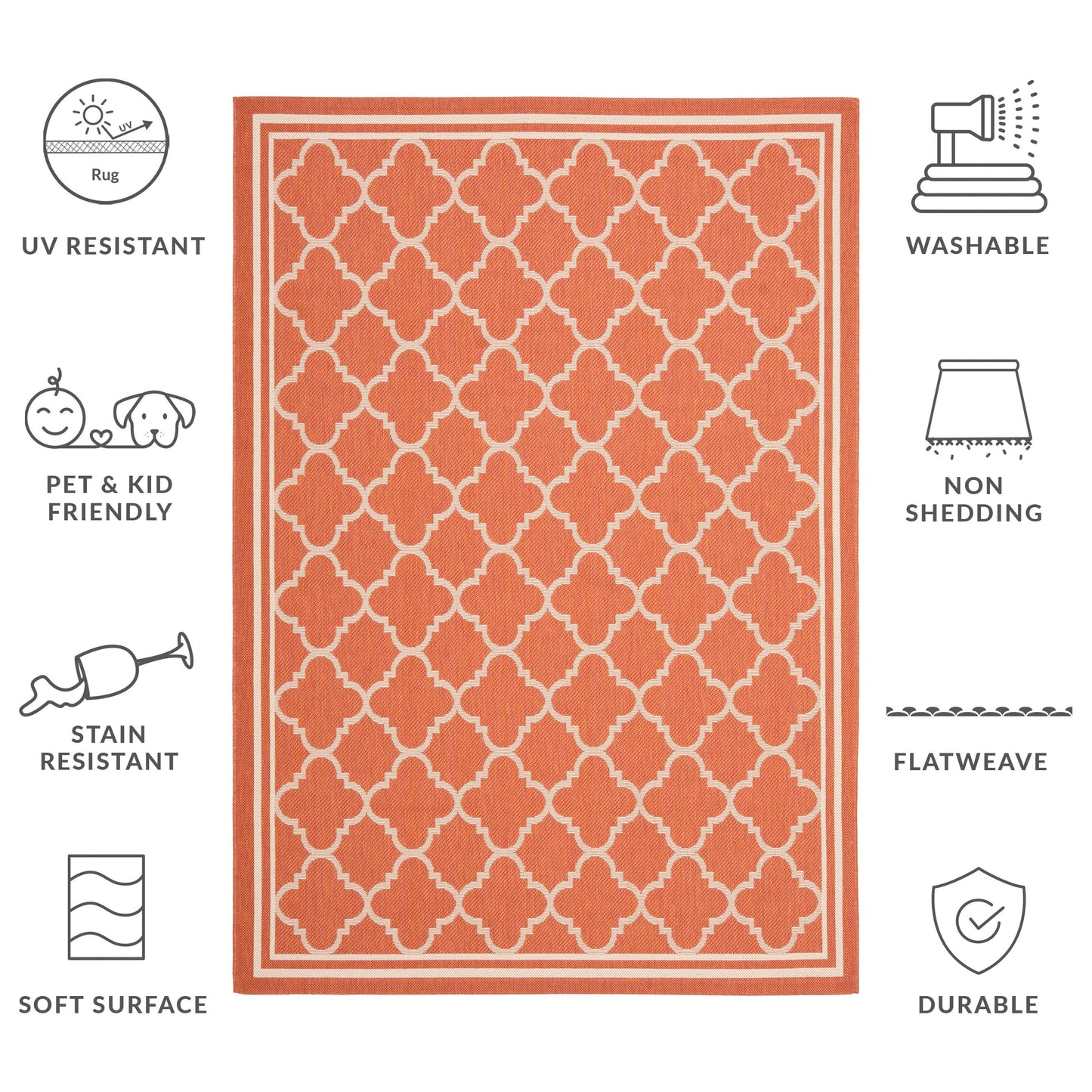 SAFAVIEH Courtyard Kristelle Indoor/ Outdoor Waterproof Patio Backyard Rug