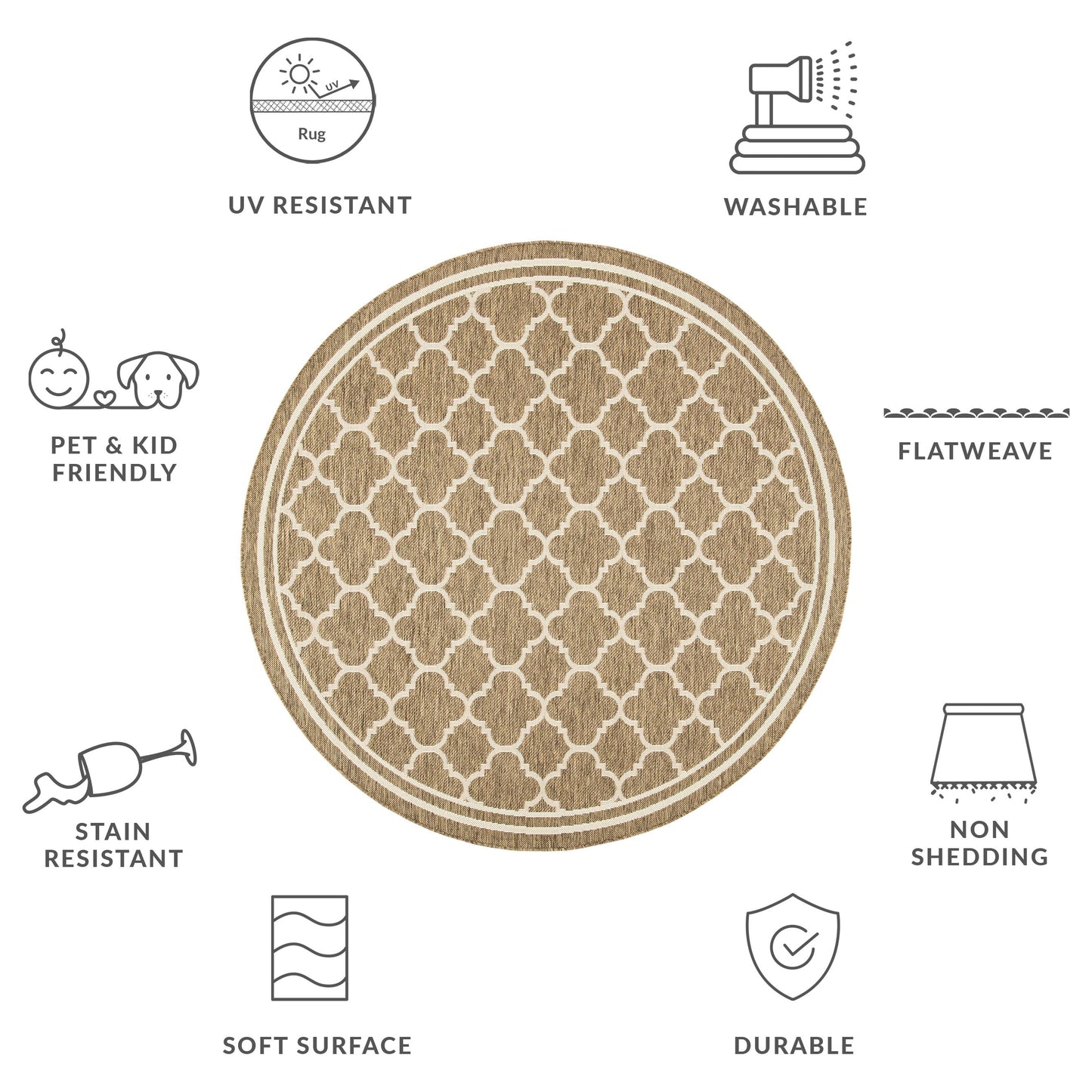 SAFAVIEH Courtyard Kristelle Indoor/ Outdoor Waterproof Patio Backyard Rug