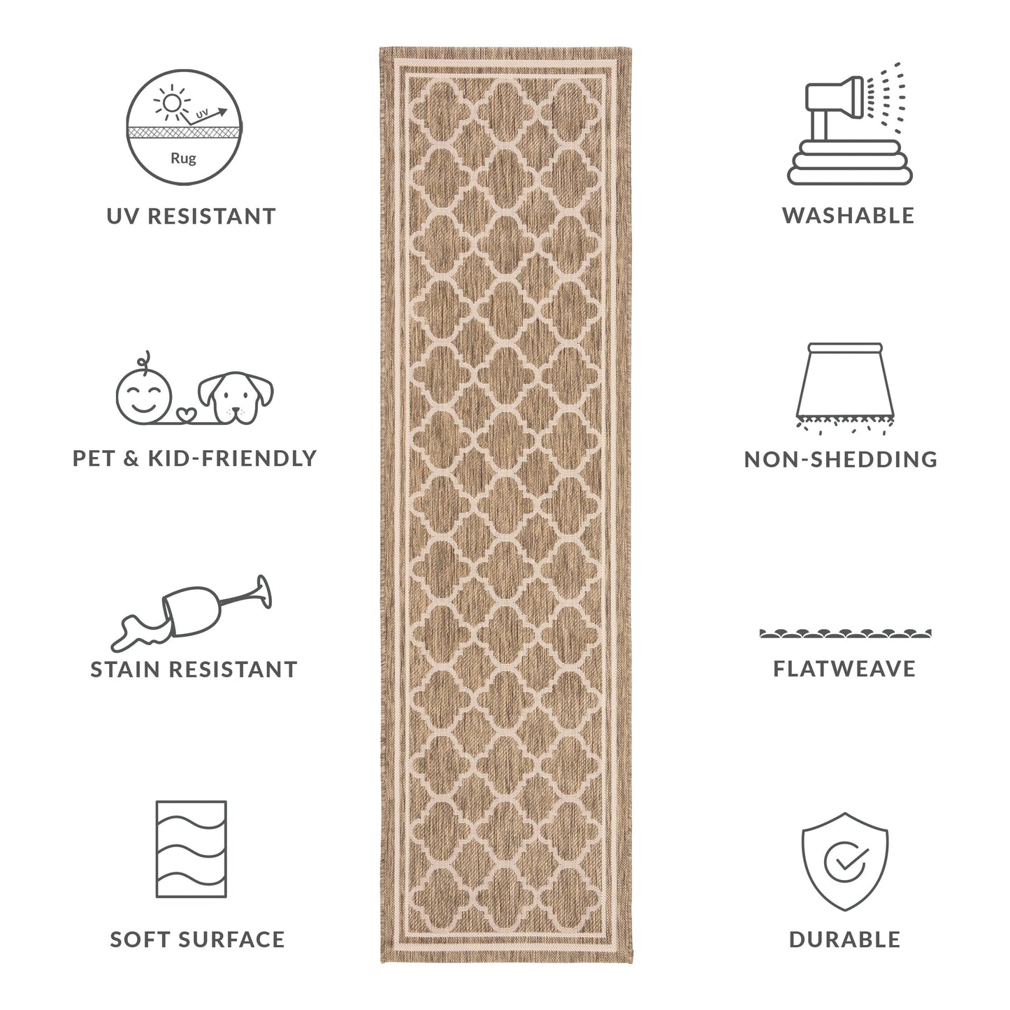 SAFAVIEH Courtyard Kristelle Indoor/ Outdoor Waterproof Patio Backyard Rug