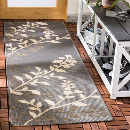 SAFAVIEH Courtyard Luann Botanical Indoor/ Outdoor Waterproof Patio Backyard Rug