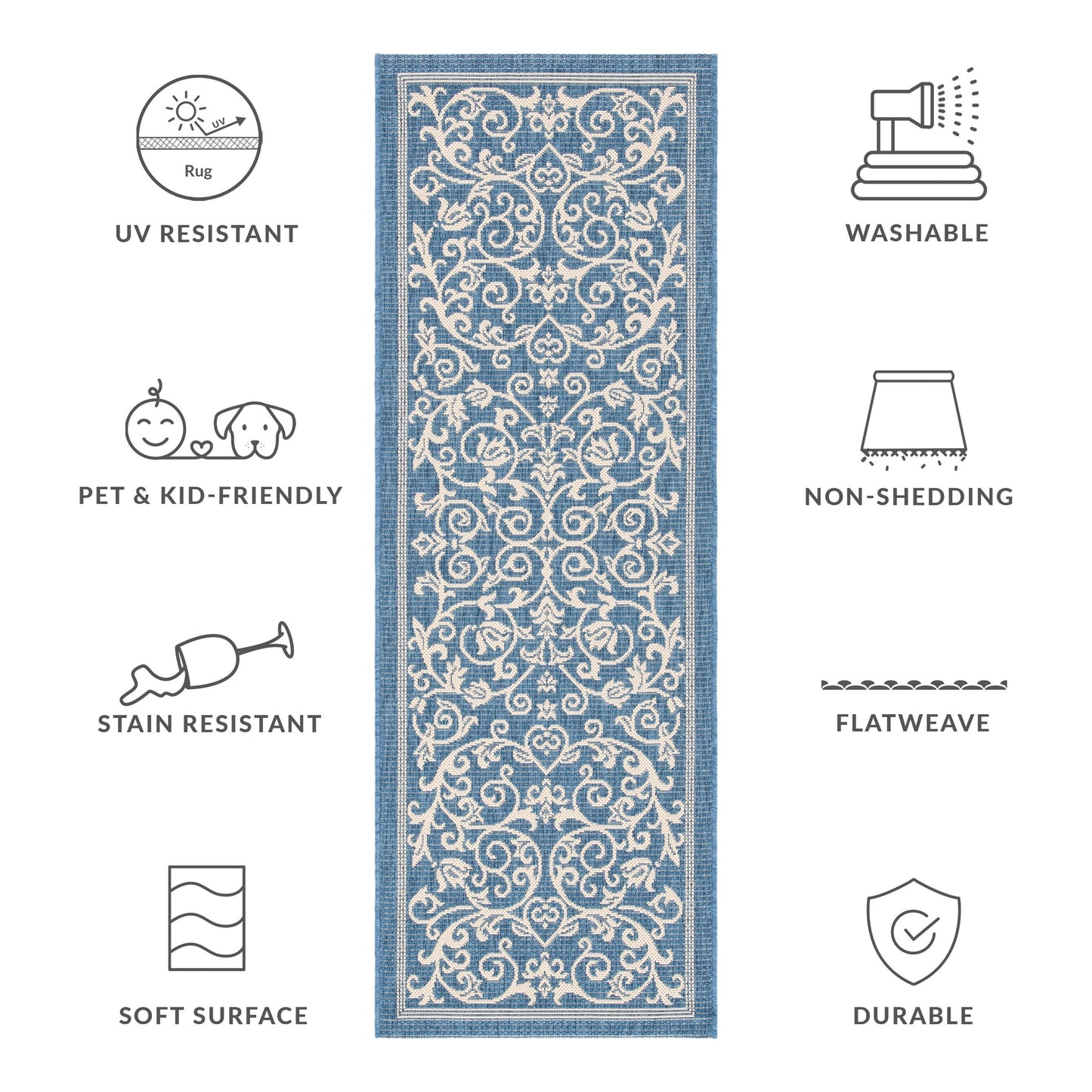 SAFAVIEH Courtyard Miljeta Indoor/ Outdoor Waterproof Patio Backyard Rug