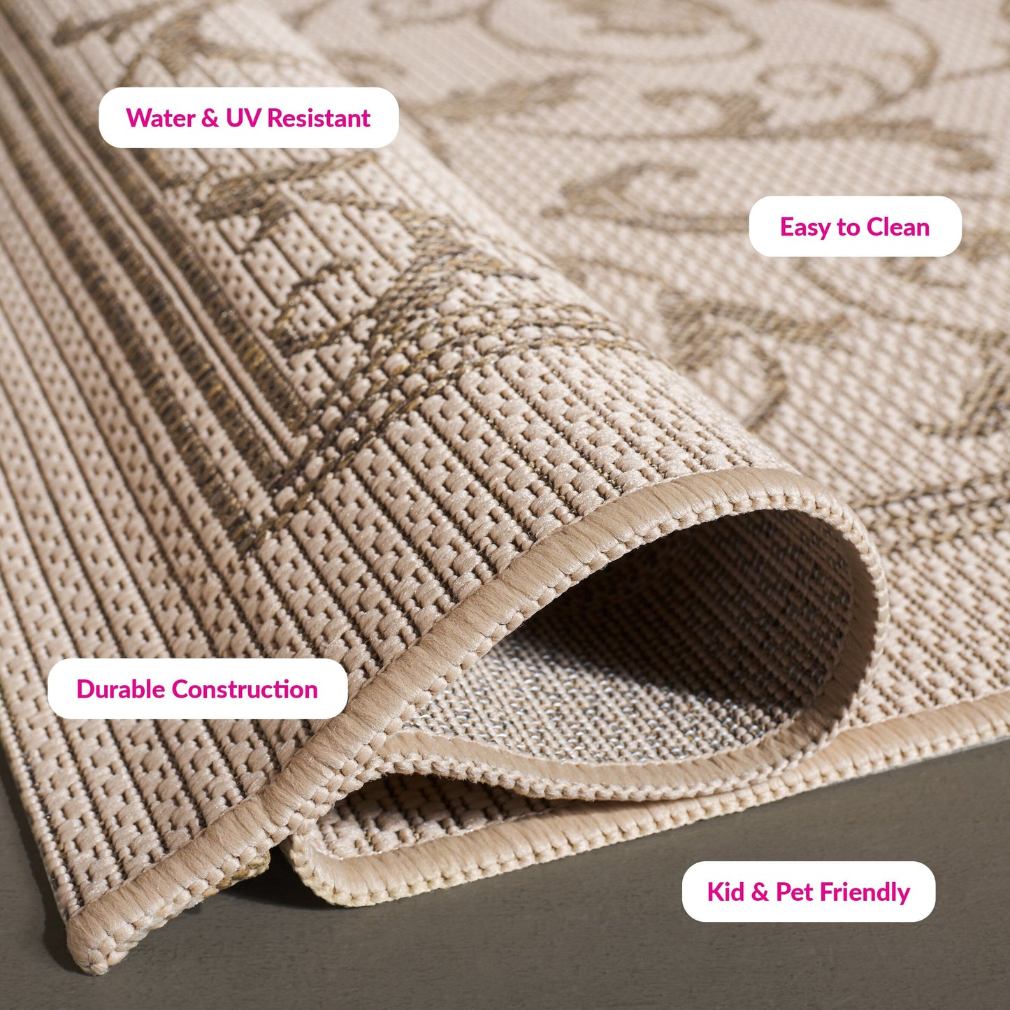 SAFAVIEH Courtyard Miljeta Indoor/ Outdoor Waterproof Patio Backyard Rug