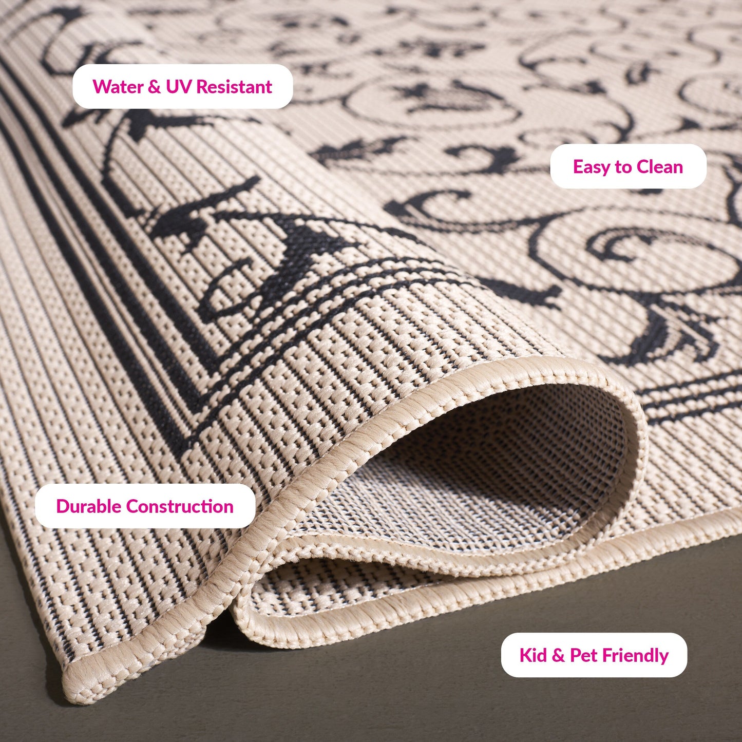 SAFAVIEH Courtyard Miljeta Indoor/ Outdoor Waterproof Patio Backyard Rug