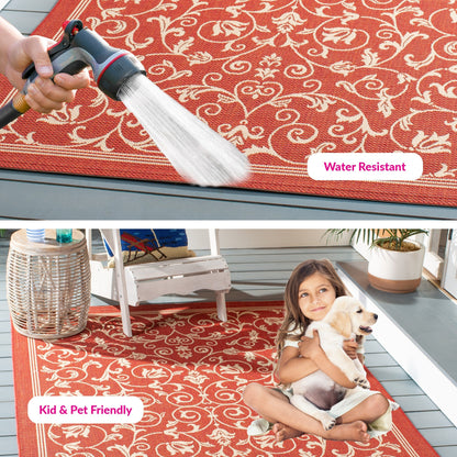 SAFAVIEH Courtyard Miljeta Indoor/ Outdoor Waterproof Patio Backyard Rug