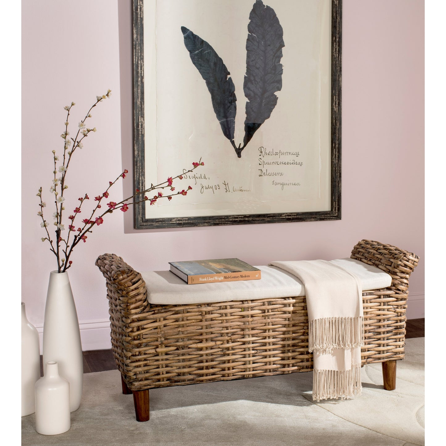 Banc Danna marron de SAFAVIEH - 43,9 x 14,8 x 21,1 - 44L x 15P x 21H