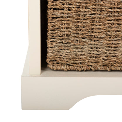 Banc de rangement SAFAVIEH Eola gris/blanc - 119 x 41 x 50 cm - 119L x 41P x 50H