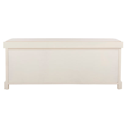 Banc de rangement SAFAVIEH Eola gris/blanc - 119 x 41 x 50 cm - 119L x 41P x 50H