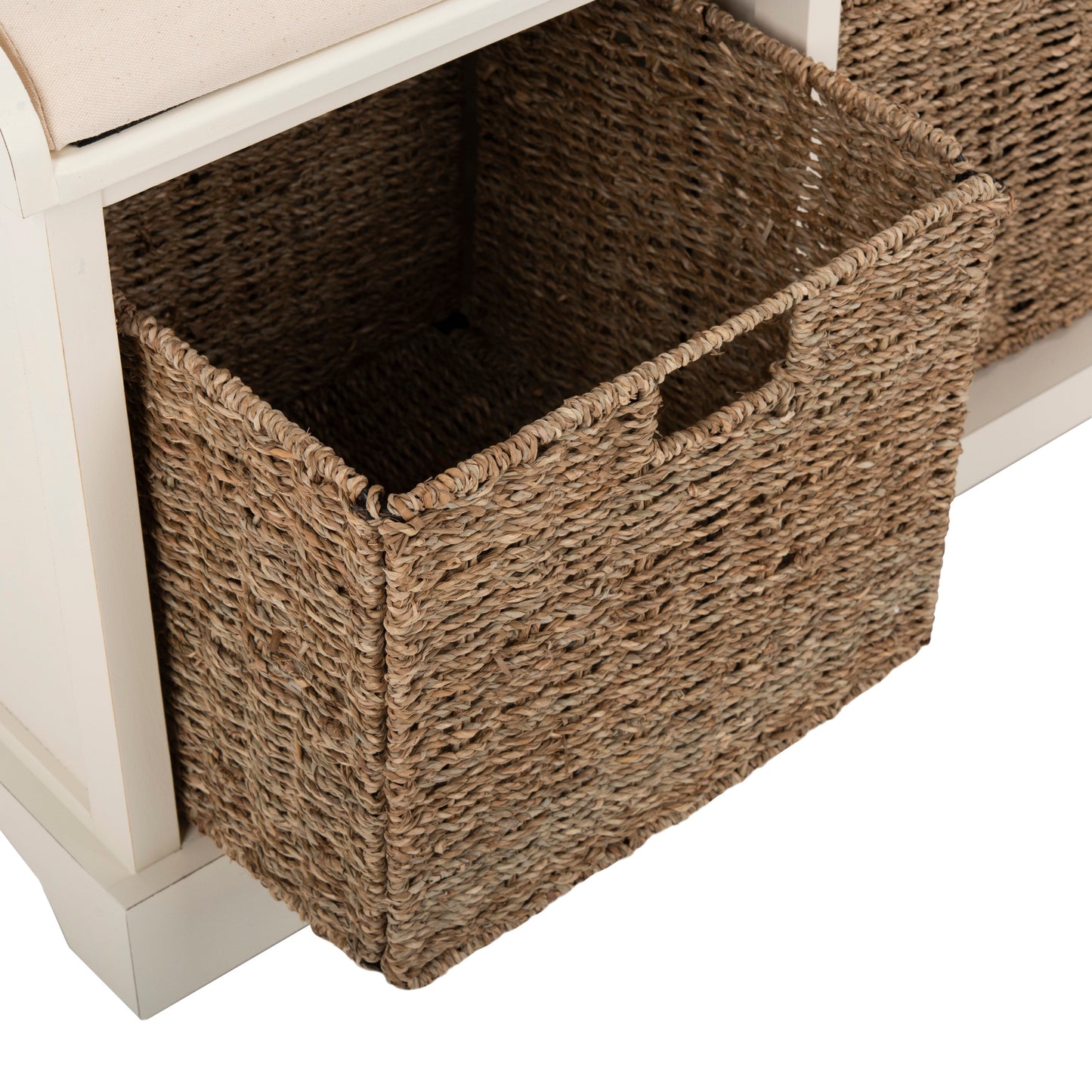 Banc de rangement SAFAVIEH Eola gris/blanc - 119 x 41 x 50 cm - 119L x 41P x 50H