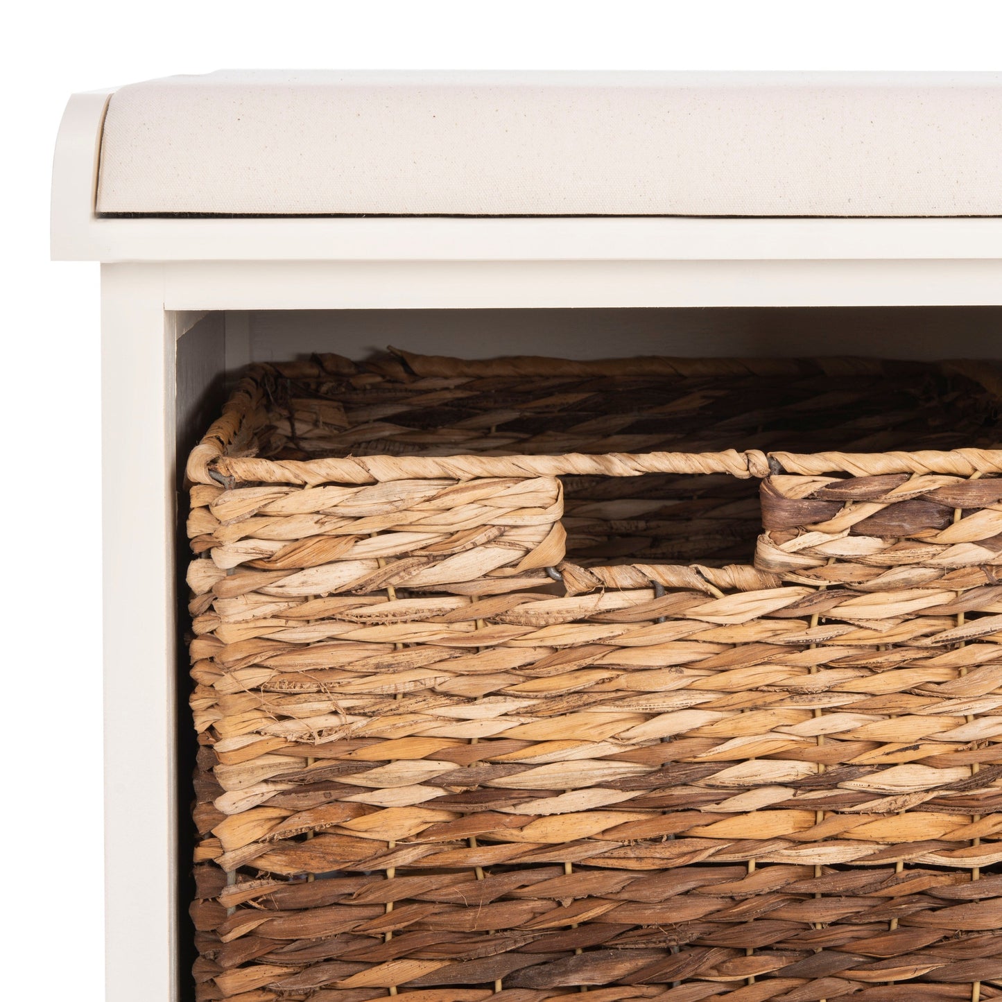 Banc-pouf SAFAVIEH Euphemia en osier tressé, couleur marron - 33,5 x 16,1 x 19,9 - 34Lx16Px20H