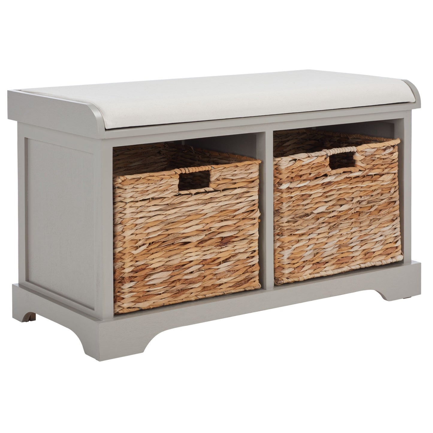 Banc-pouf SAFAVIEH Euphemia en osier tressé, couleur marron - 33,5 x 16,1 x 19,9 - 34Lx16Px20H