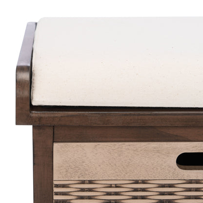 Banc de rangement avec 3 tiroirs et coussin SAFAVIEH Fiorello - 120,2 L x 38,1 l x 48,3 H - 120x38x48cm