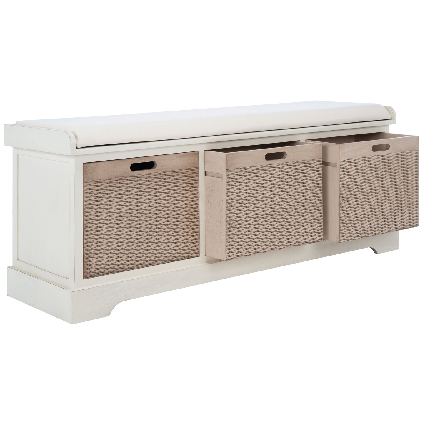 Banc de rangement avec 3 tiroirs et coussin SAFAVIEH Fiorello - 120,2 L x 38,1 l x 48,3 H - 120x38x48cm