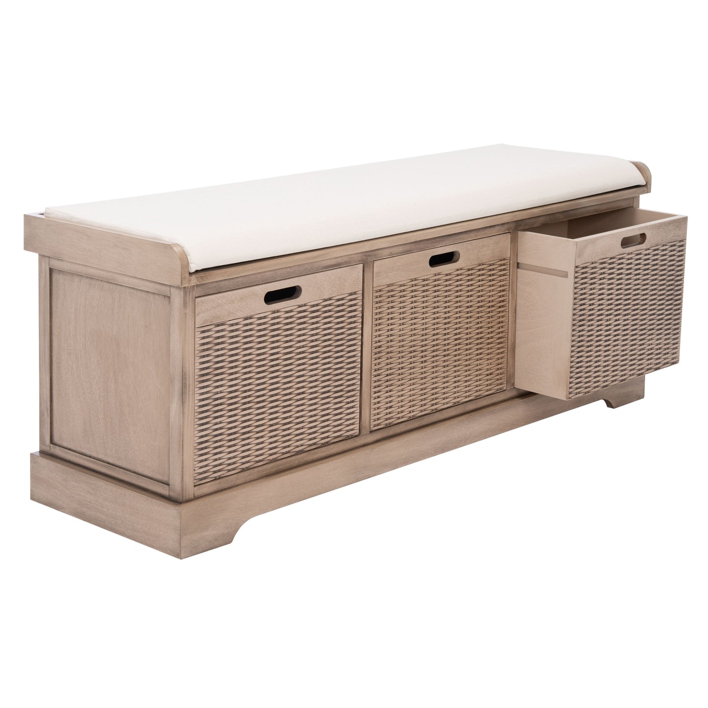 Banc de rangement avec 3 tiroirs et coussin SAFAVIEH Fiorello - 120,2 L x 38,1 l x 48,3 H - 120x38x48cm