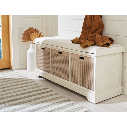 Banc de rangement avec 3 tiroirs et coussin SAFAVIEH Fiorello - 120,2 L x 38,1 l x 48,3 H - 120x38x48cm