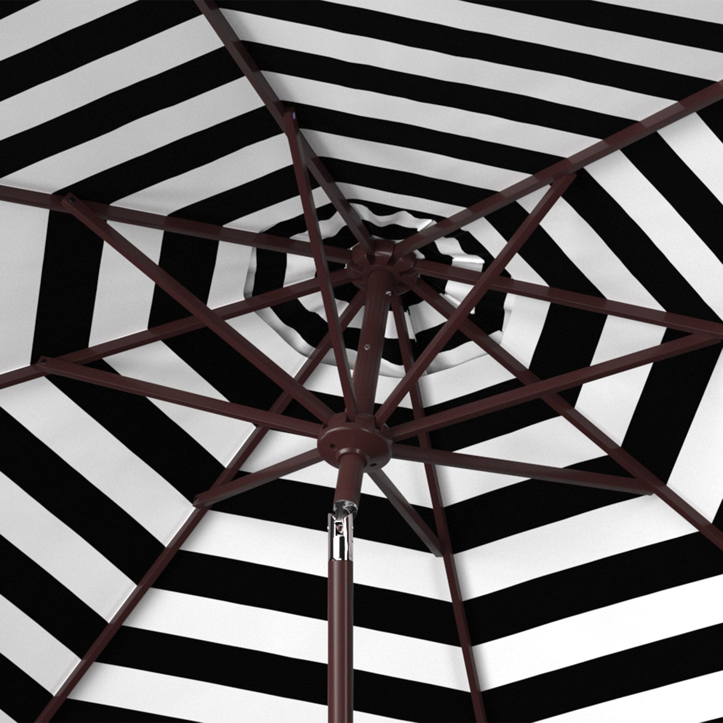 Parasol d'extérieur à manivelle SAFAVIEH Hadire Inside Out à rayures, 9 pieds