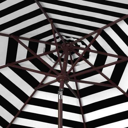 Parasol d'extérieur à manivelle SAFAVIEH Hadire Inside Out à rayures, 9 pieds