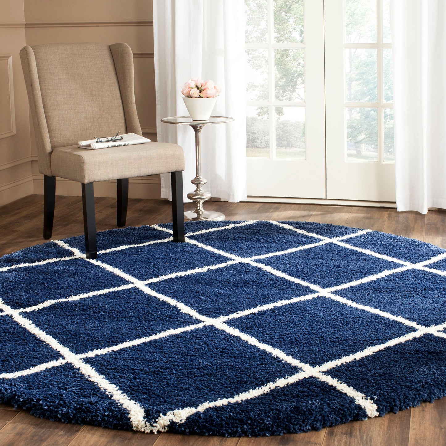 SAFAVIEH Hudson Shag Raili Diamond Trellis 2-inch Thick Rug