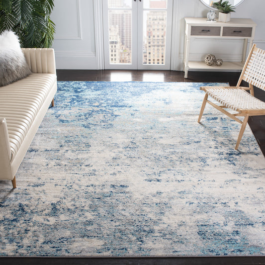 Tapis abstrait moderne SAFAVIEH Jasper Shreya - Gris/Bleu - 2,44 m x 3,05 m