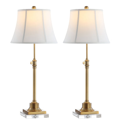 Lot de 2 lampes de table Amande de SAFAVIEH Lighting, hauteur réglable de 27 à 31 pouces - 13L x 13P x 31H (cm)