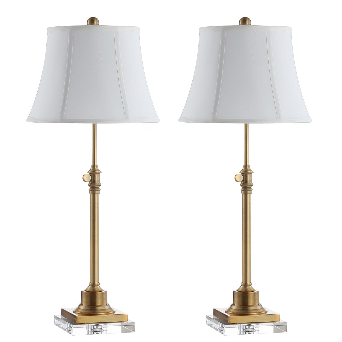 Lot de 2 lampes de table Amande de SAFAVIEH Lighting, hauteur réglable de 27 à 31 pouces - 13L x 13P x 31H (cm)