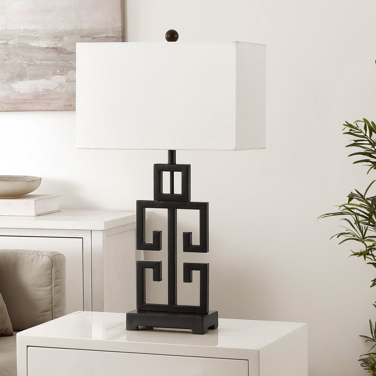 SAFAVIEH Lighting Chantelle Lampe de table antique dorée grecque de 74 cm (lot de 2) - 16W x 9D x 74H