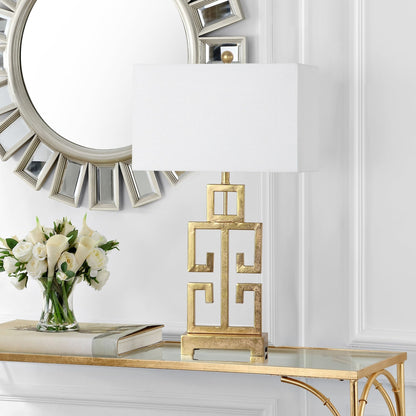 SAFAVIEH Lighting Chantelle Lampe de table antique dorée grecque de 74 cm (lot de 2) - 16W x 9D x 74H