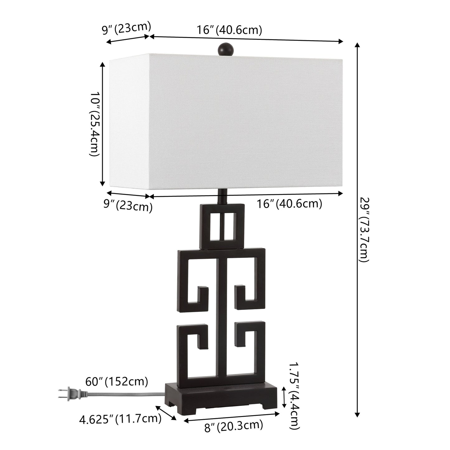 SAFAVIEH Lighting Chantelle Lampe de table antique dorée grecque de 74 cm (lot de 2) - 16W x 9D x 74H