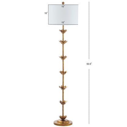 SAFAVIEH Lighting Doretha, lampe de sol à LED dorée de 64 pouces - 15 x 15 x 63,5 - Or antique - 15Lx15Px64H