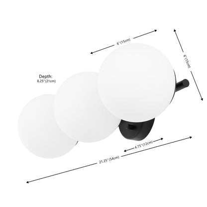 SAFAVIEH Lambrini 21, applique murale traditionnelle (3 ampoules) - 6 W x 8 P x 21 H - 21Wx8Dx6H