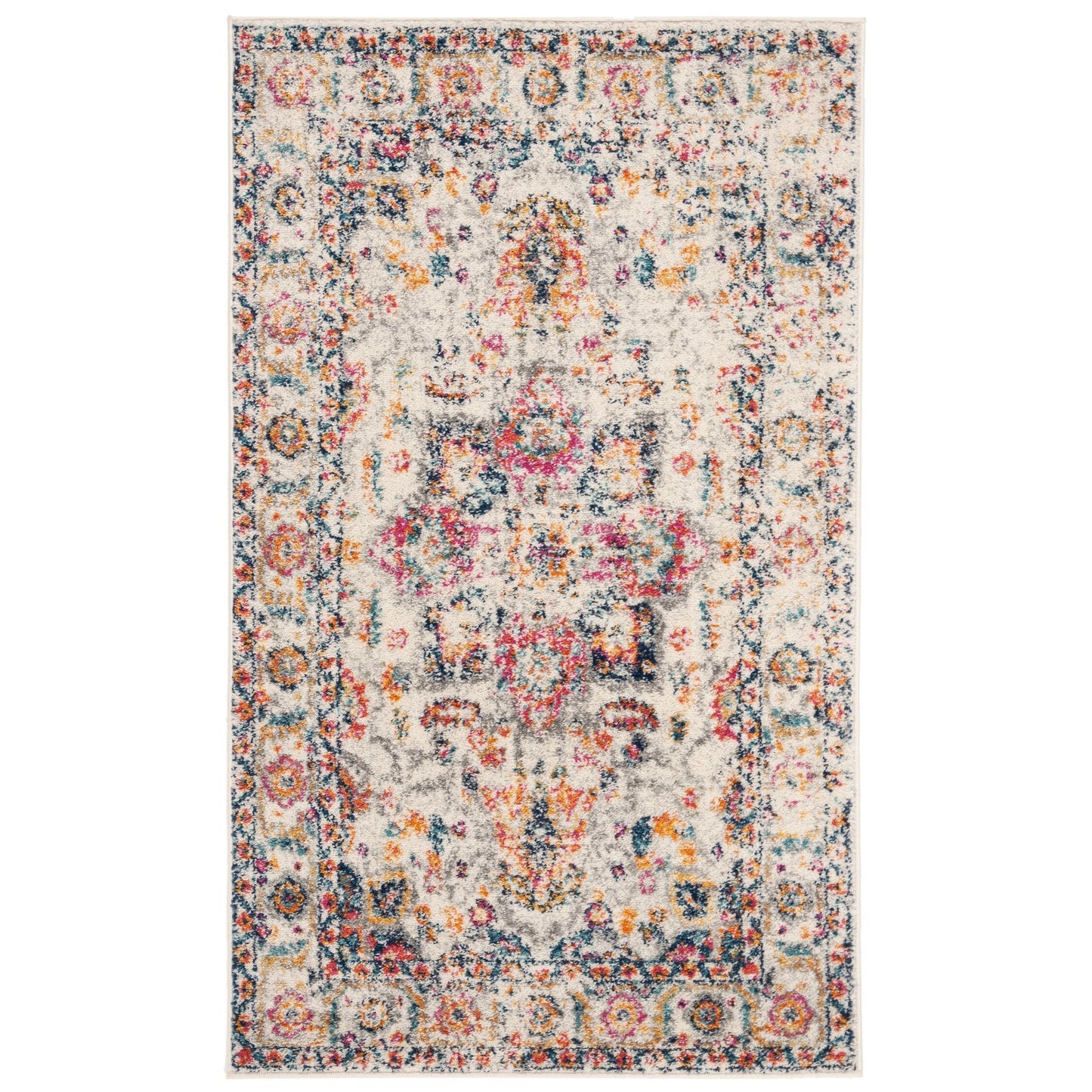 SAFAVIEH Madison Delois Medallion Rustic Farmhouse Distressed Rug