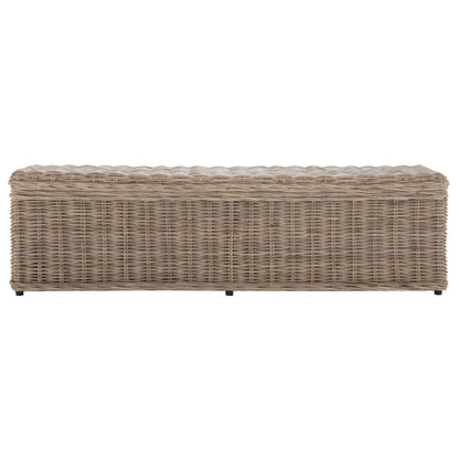 Coffre de rangement en rotin naturel gris Marcelien de SAFAVIEH - 63 x 18,1 x 18,7 - 63Lx18Px19H