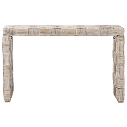 Table console en rotin SAFAVIEH Mindel - 51L x 14P x 32H (dimensions en pouces)