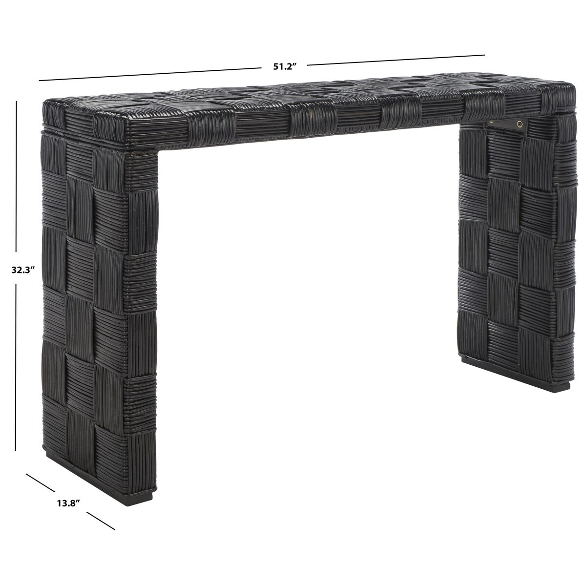 Table console en rotin SAFAVIEH Mindel - 51L x 14P x 32H (dimensions en pouces)