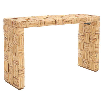 Table console en rotin SAFAVIEH Mindel - 51L x 14P x 32H (dimensions en pouces)