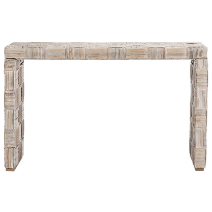 Table console en rotin SAFAVIEH Mindel - 51L x 14P x 32H (dimensions en pouces)