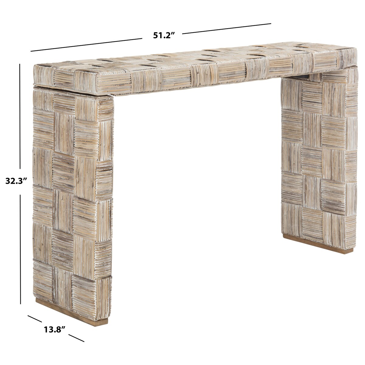 Table console en rotin SAFAVIEH Mindel - 51L x 14P x 32H (dimensions en pouces)