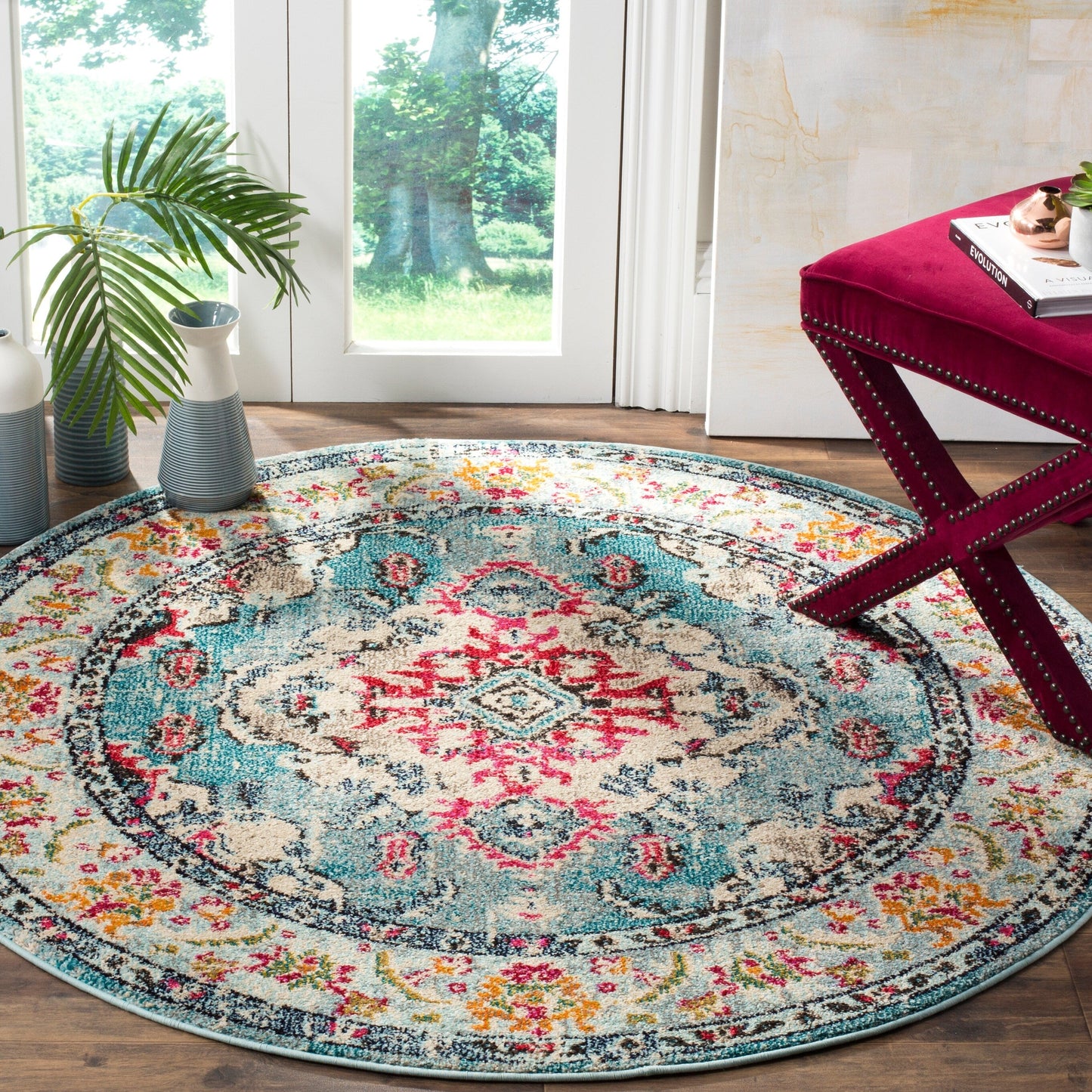 SAFAVIEH Monaco Oceane Boho Medallion Distressed Area Rug